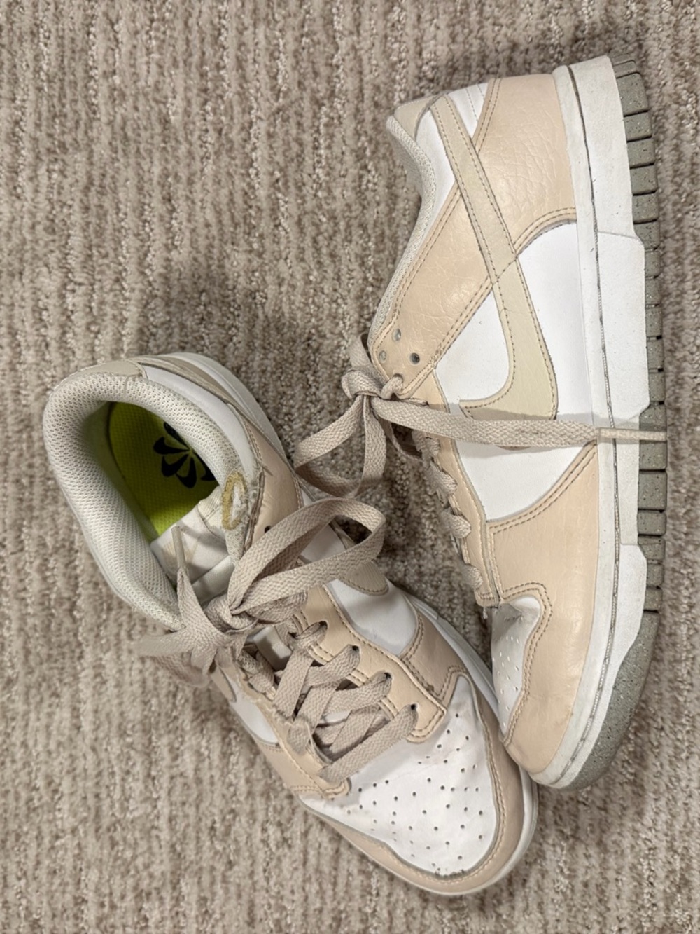 Nike Dunks, US 7 Women’s Neutral Beige & White